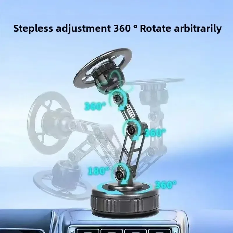 360° Magnetic Car Phone Mount with Foldable Arm - Image 2