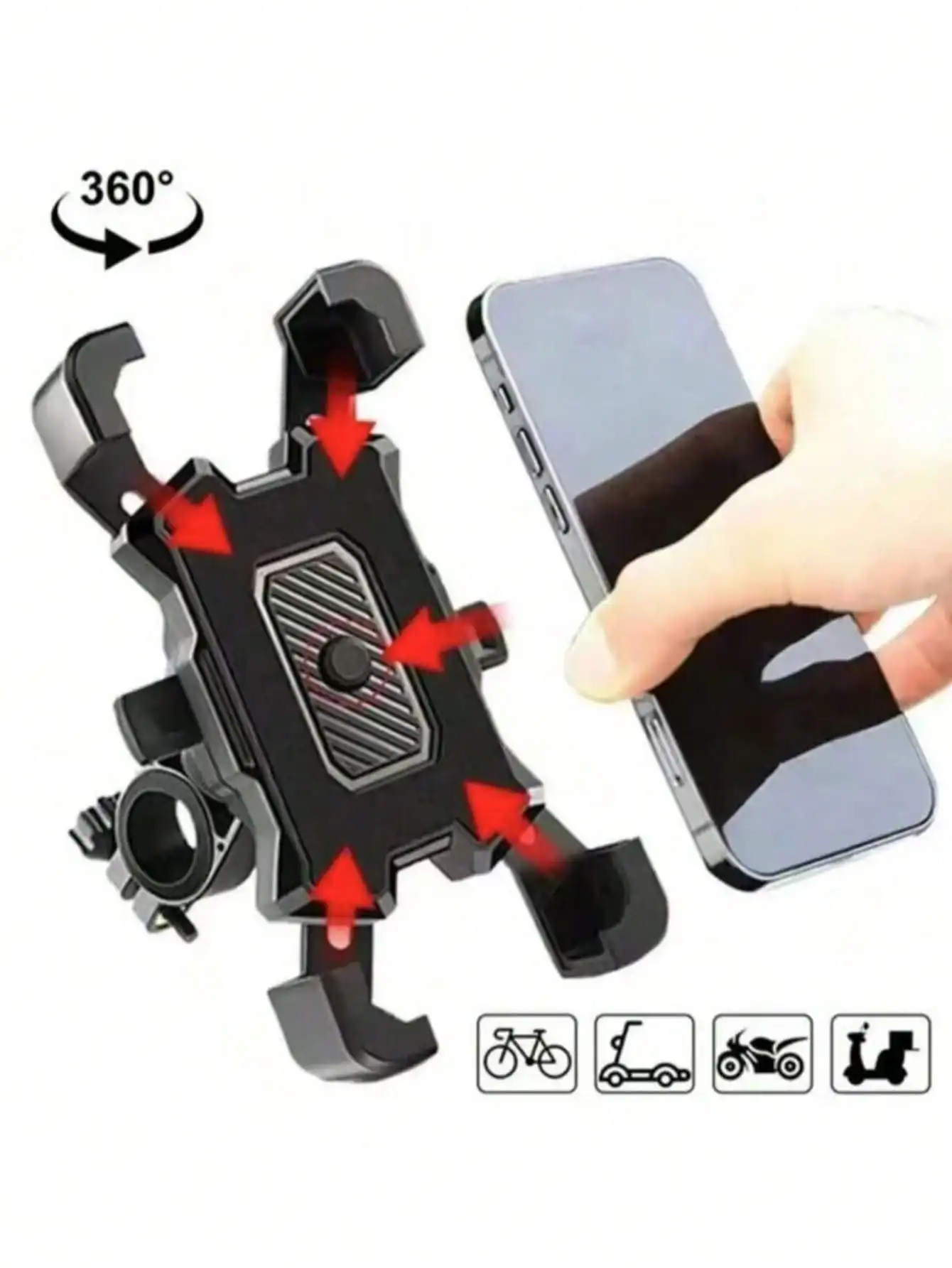 360° Auto-Lock Bike Phone Mount for 4.7-6.8" Phones - Image 1