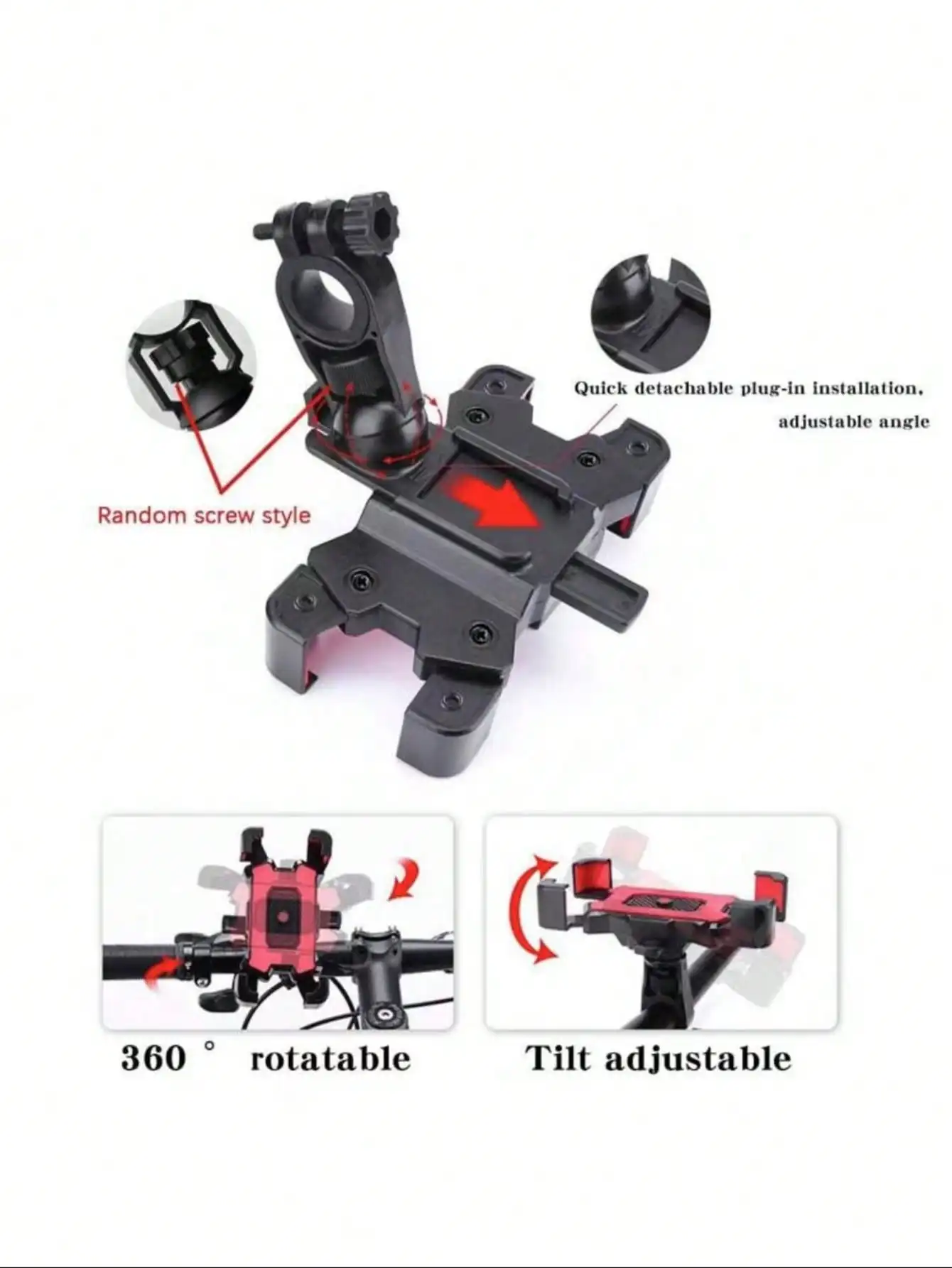360° Auto-Lock Bike Phone Mount for 4.7-6.8" Phones - Image 6