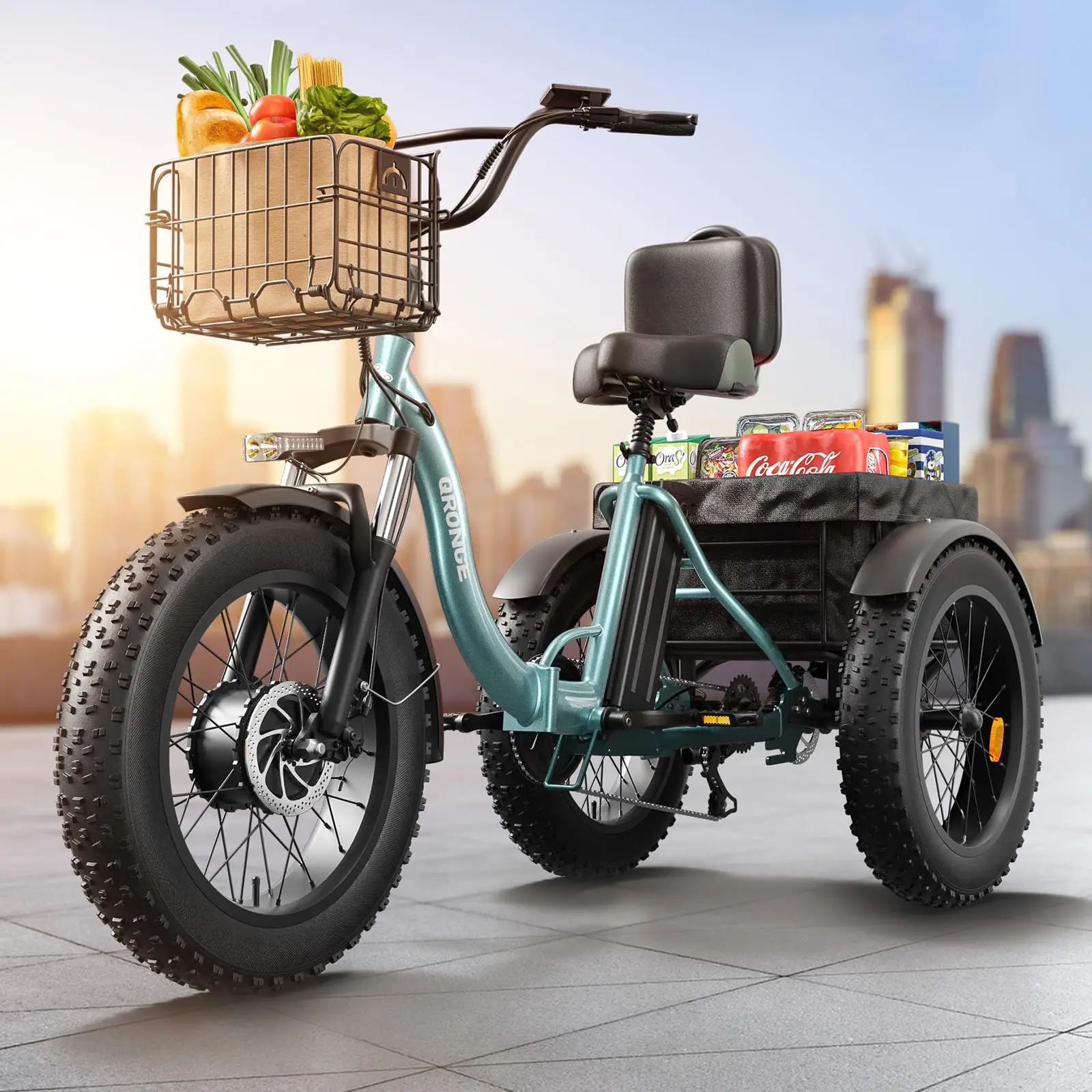 QRONGE 960W Folding Electric Trike, 36V 13.5Ah - Image 9