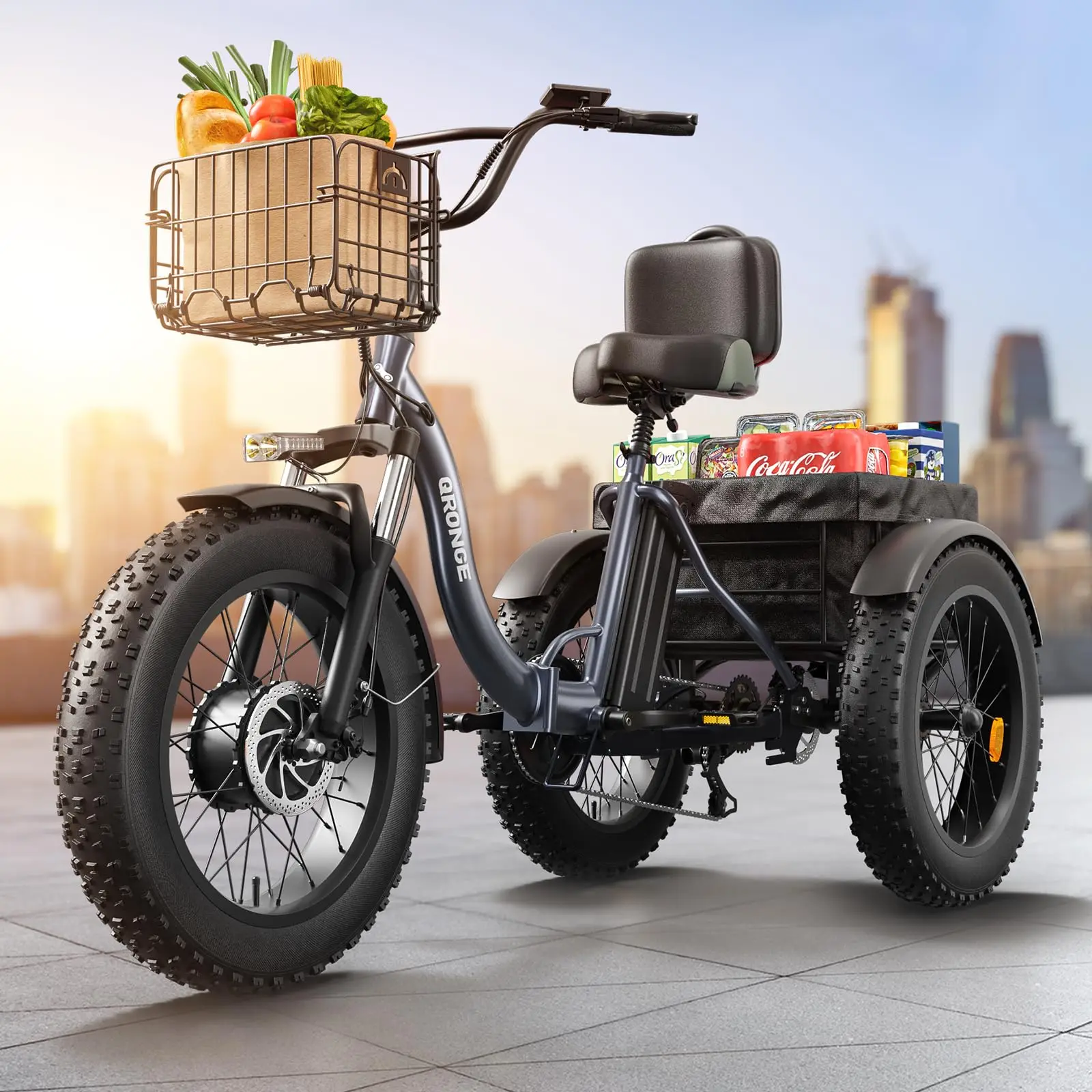 QRONGE 960W Folding Electric Trike, 36V 13.5Ah - Image 7