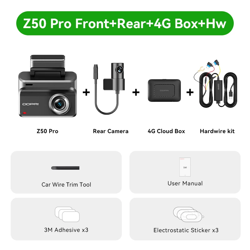 DDPAI Z50 Pro 4K Front Rear Dash Cam WiFi GPS - Image 8