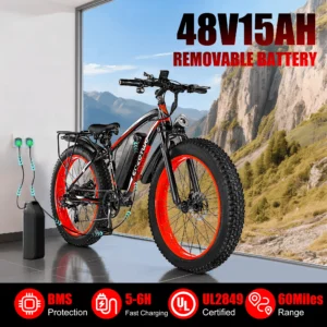 EOEOTWO 1000W Fat Tire Electric Bike, 34 MPH - Thumbnail Image 3