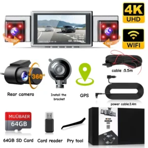 9.66" 4K Dual Lens Mirror Dash Cam IPS Touch Screen - Thumbnail Image 8