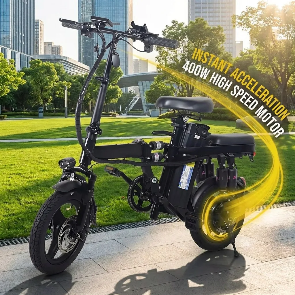 400W Folding Electric Bike, 48V 15Ah Battery - Image 2