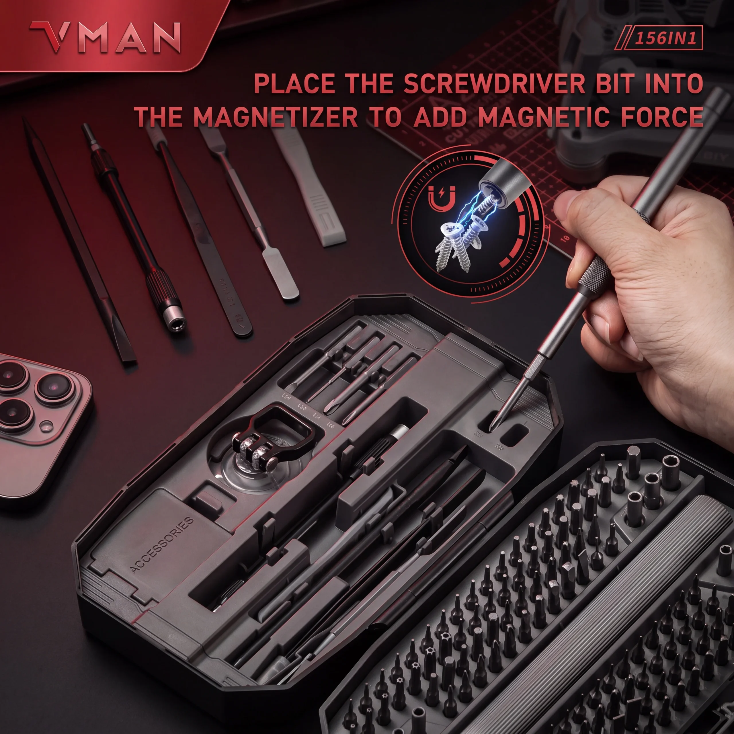 VMAN 156-in-1 Electric Precision Screwdriver Set - Image 2