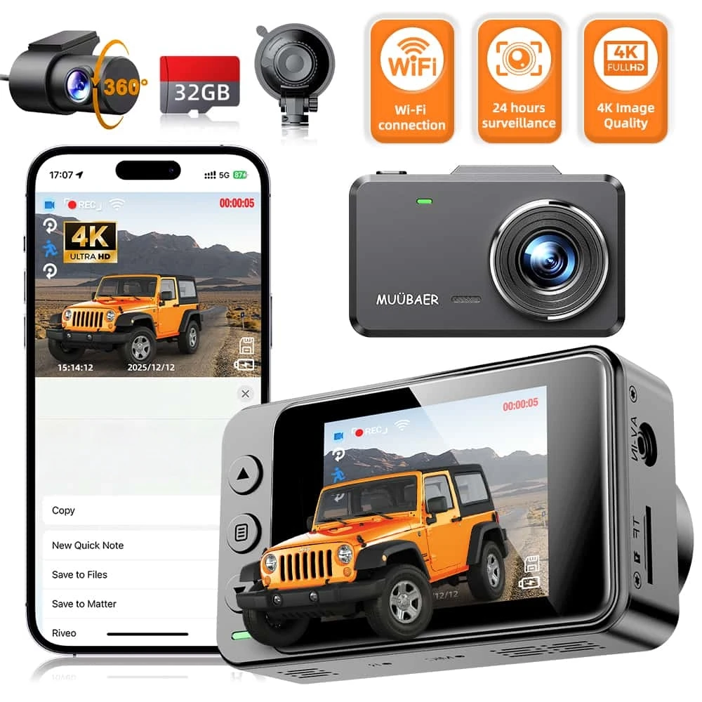 4K 360° 4-Channel Dash Cam WiFi GPS - Image 7