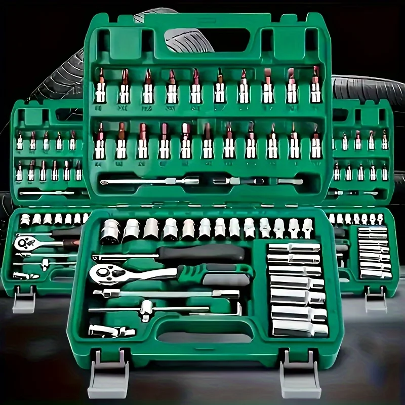 53-Piece Professional Car Repair Tool Kit, Socket Set - Image 7