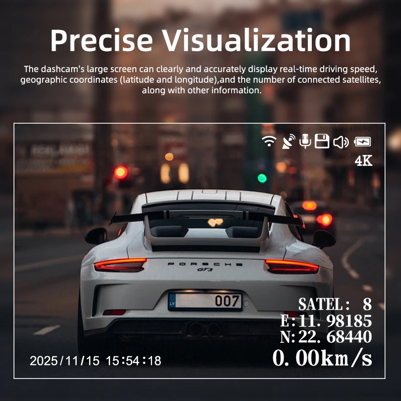 4K 360° 4-Channel Dash Cam WiFi GPS - Image 3