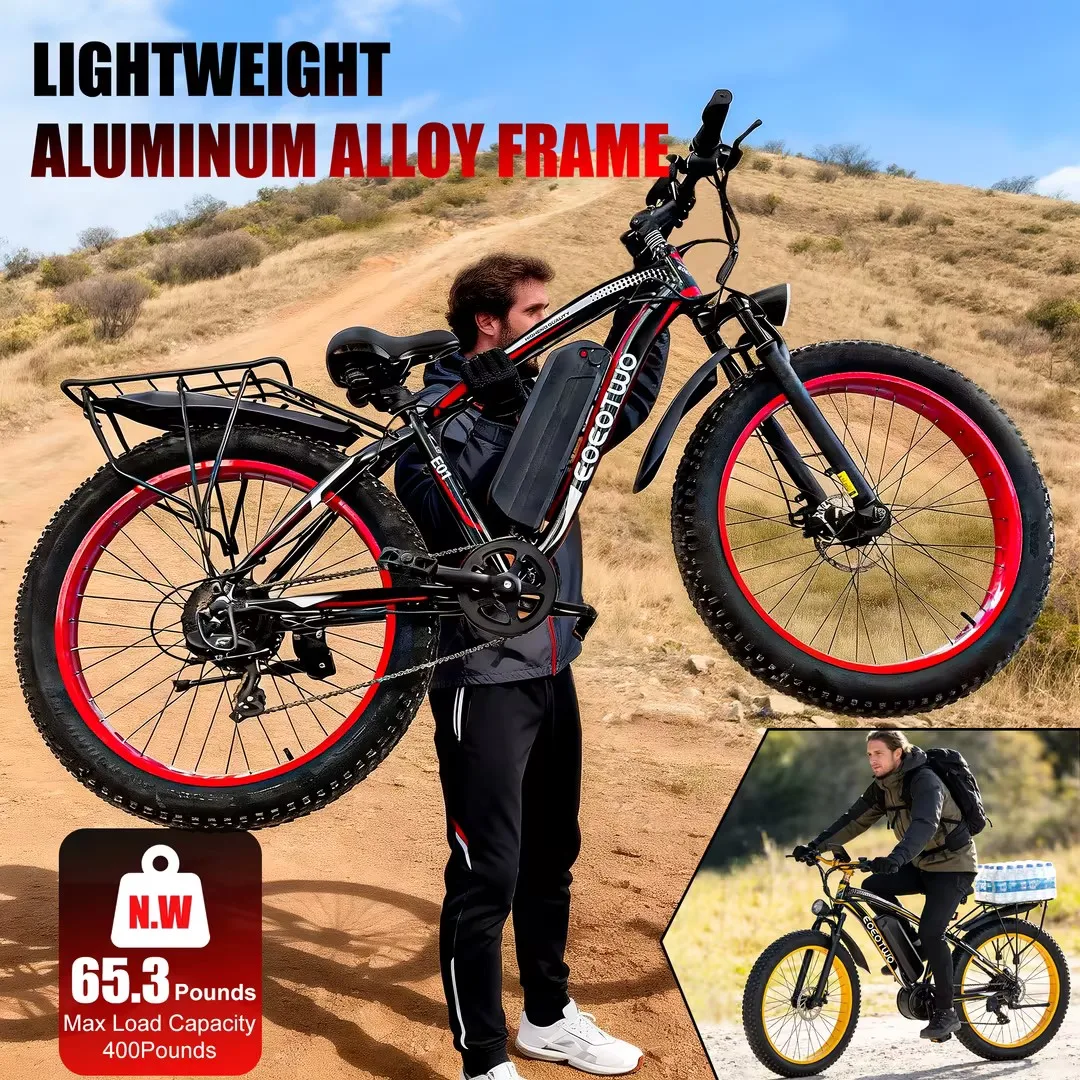 EOEOTWO 1000W Fat Tire Electric Bike, 34 MPH - Image 6