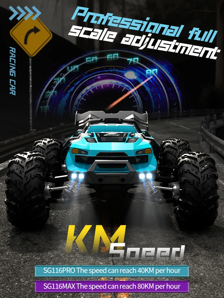 SG116 MAX 1/16 4WD Brushless RC Car 80KM/H - Image 4