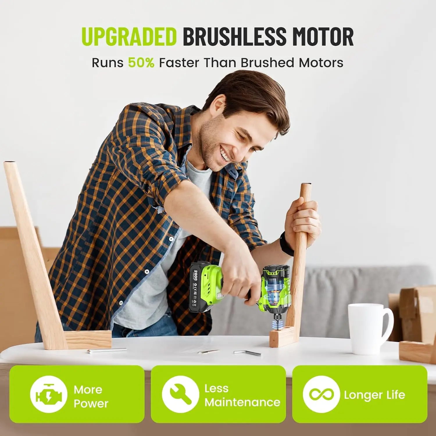 Robustrue 21V Brushless Impact Driver, 230N.m - Image 3
