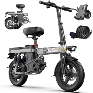 UPlee GS5 740W Folding E-Bike, 48V 15Ah, 20+MPH - Thumbnail Image 3