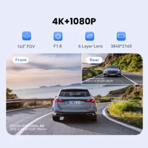 DDPAI Z50 Pro 4K Front Rear Dash Cam WiFi GPS - Thumbnail Image 3