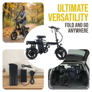 400W Folding Electric Bike, 48V 15Ah Battery - Thumbnail Image 6