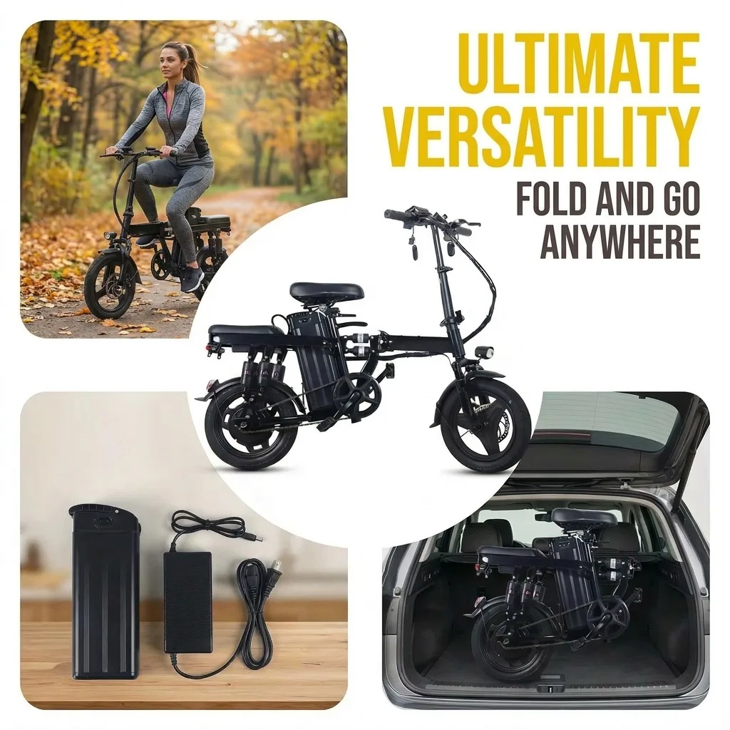 400W Folding Electric Bike, 48V 15Ah Battery - Image 6