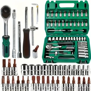 53-Piece Professional Car Repair Tool Kit, Socket Set