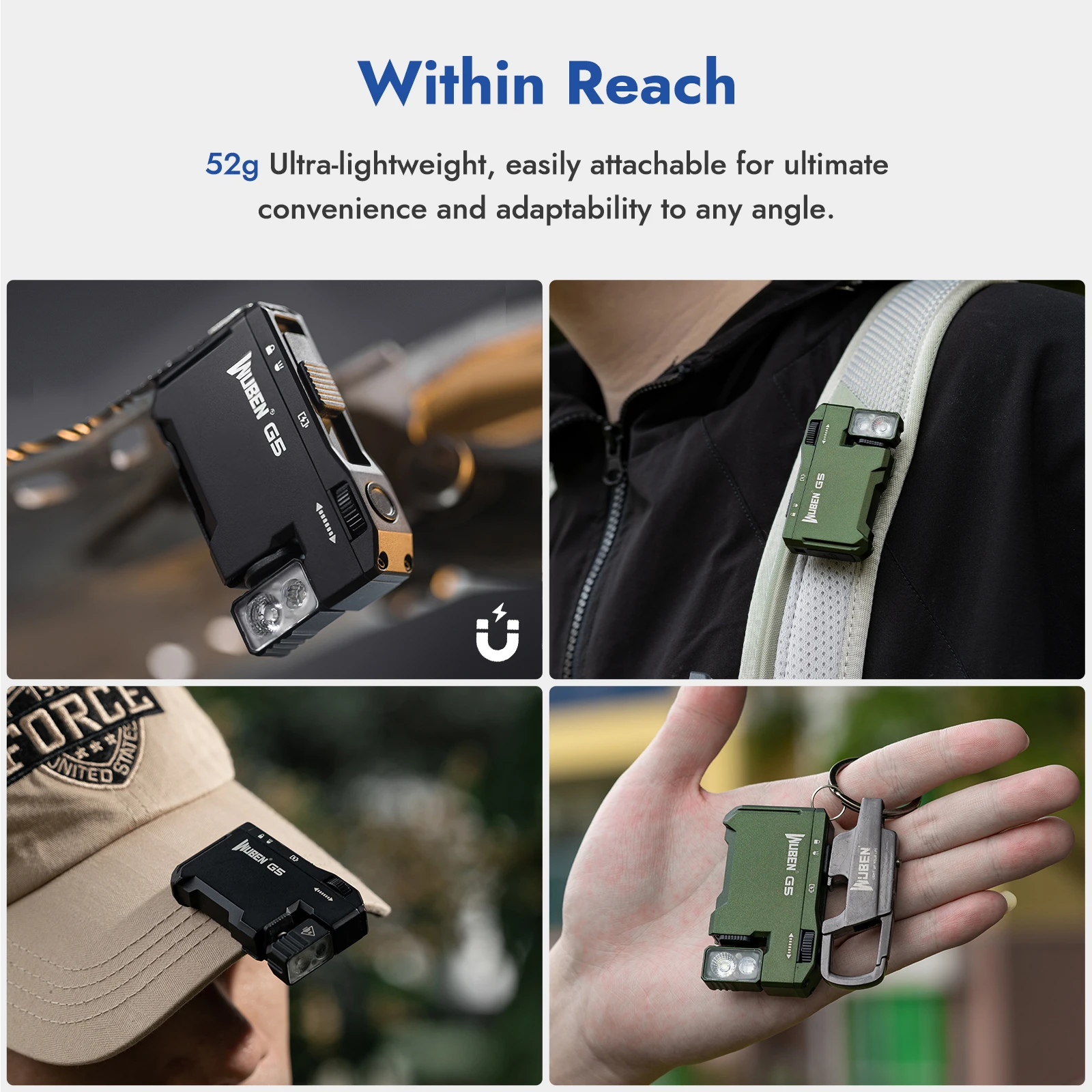 G5 400LM Magnetic EDC Flashlight, USB-C - Image 3
