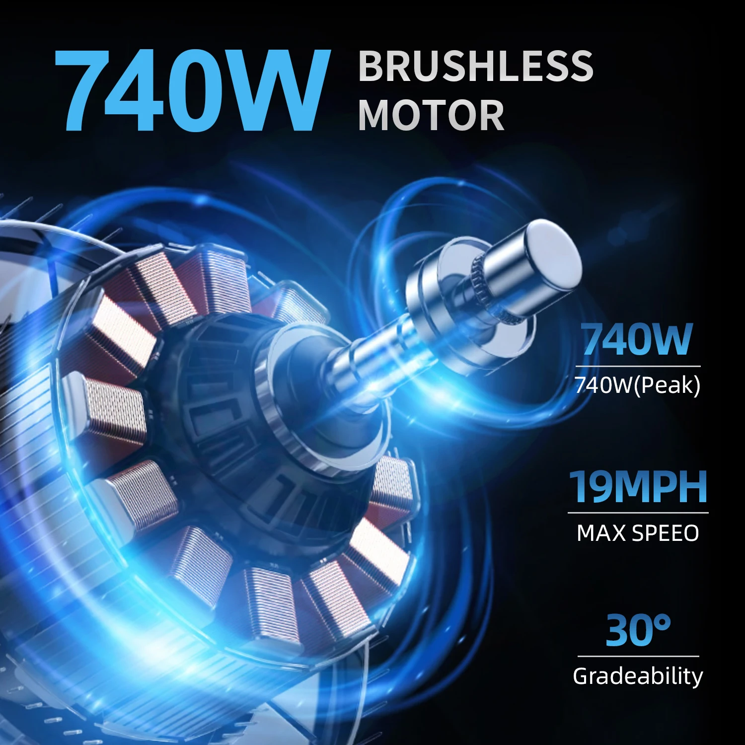UPlee GS5 740W Folding E-Bike, 48V 15Ah, 20+MPH - Image 5