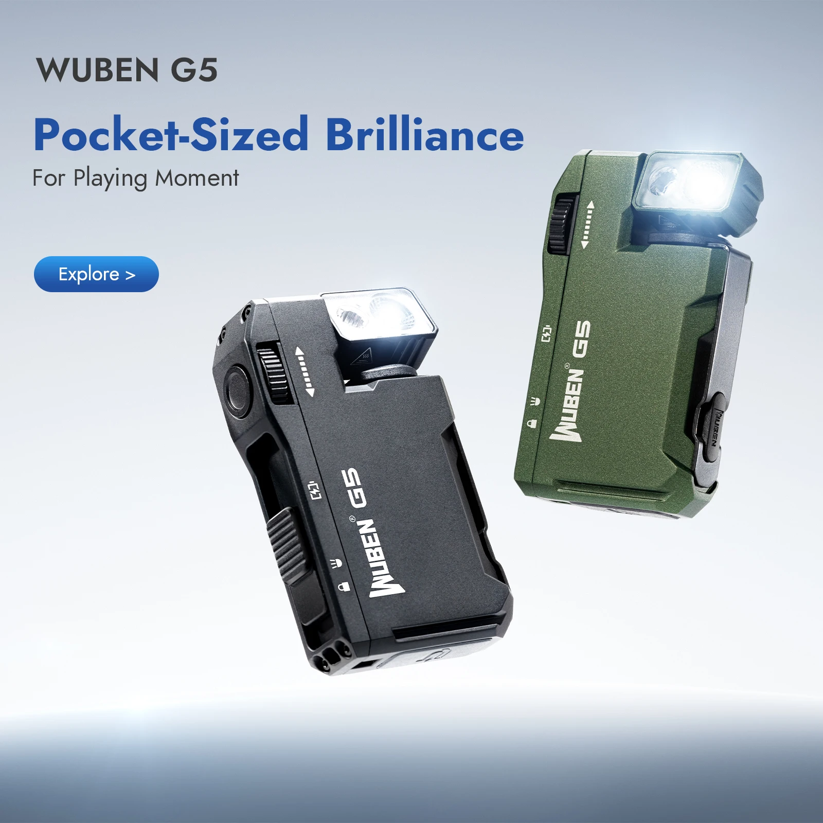 G5 400LM Magnetic EDC Flashlight, USB-C - Image 2