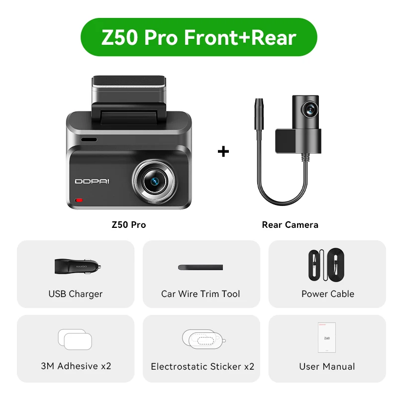 DDPAI Z50 Pro 4K Front Rear Dash Cam WiFi GPS - Image 7
