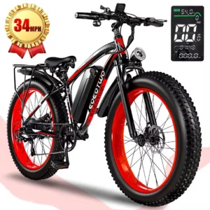 EOEOTWO 1000W Fat Tire Electric Bike, 34 MPH
