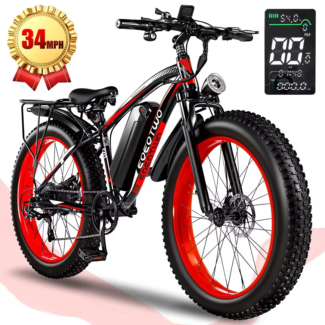 EOEOTWO 1000W Fat Tire Electric Bike, 34 MPH - Image 1