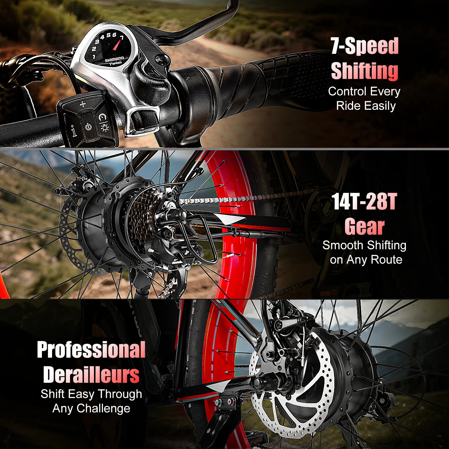 EOEOTWO 1000W Fat Tire Electric Bike, 34 MPH - Image 7