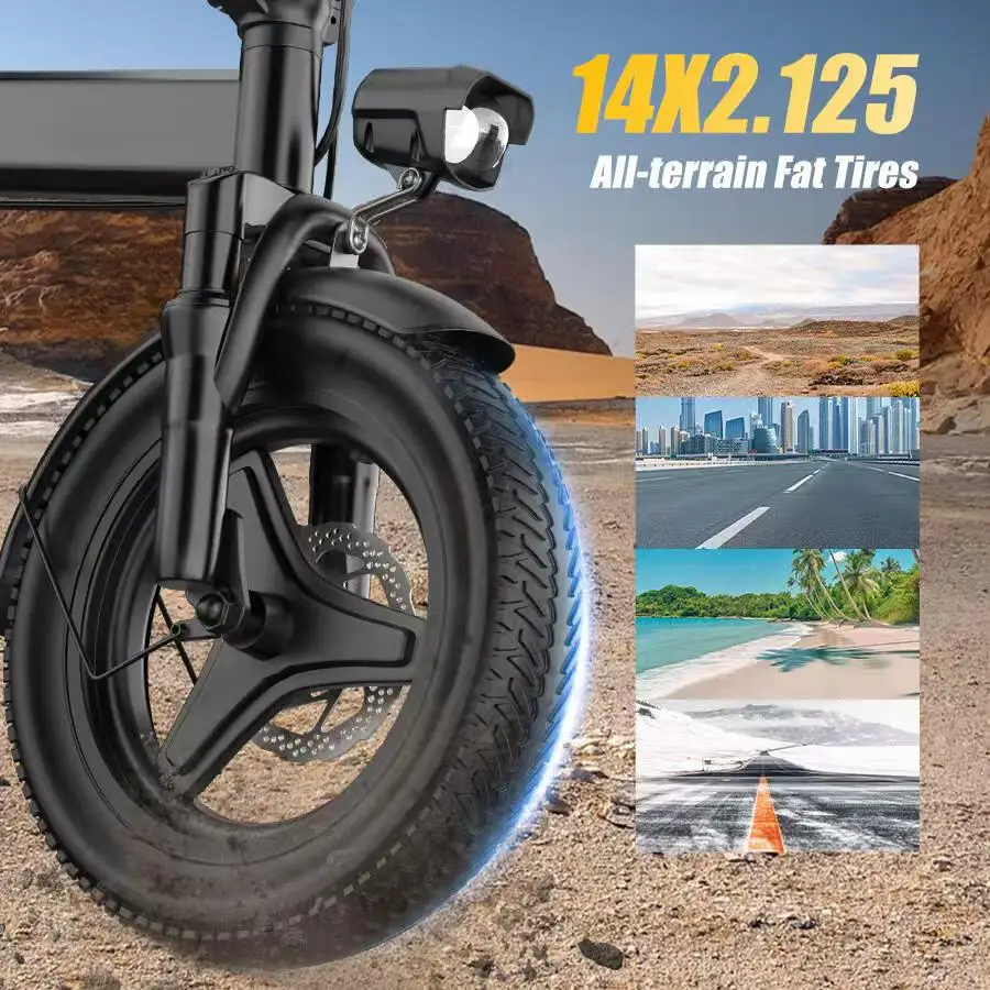 500W Folding Electric Bike, 48V 15Ah Battery - Image 4
