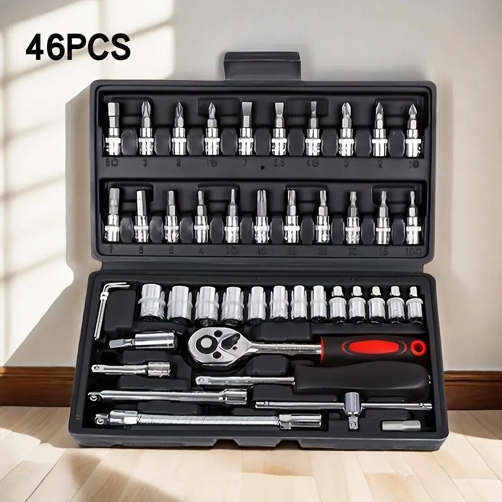 1/4" Drive Ratchet Wrench & Socket Tool Set - Image 5