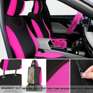 17-Piece Universal Car Seat Cover Set, Fleece - Thumbnail Image 4