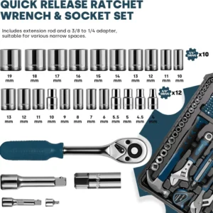 220-Piece Home Tool Kit with Toolbox - Thumbnail Image 4