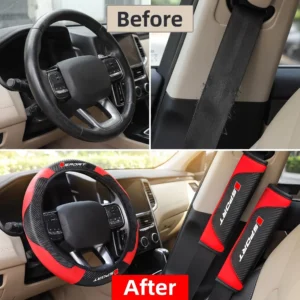 Carbon Fiber Car Interior Accessories Set, 3-Piece - Thumbnail Image 3
