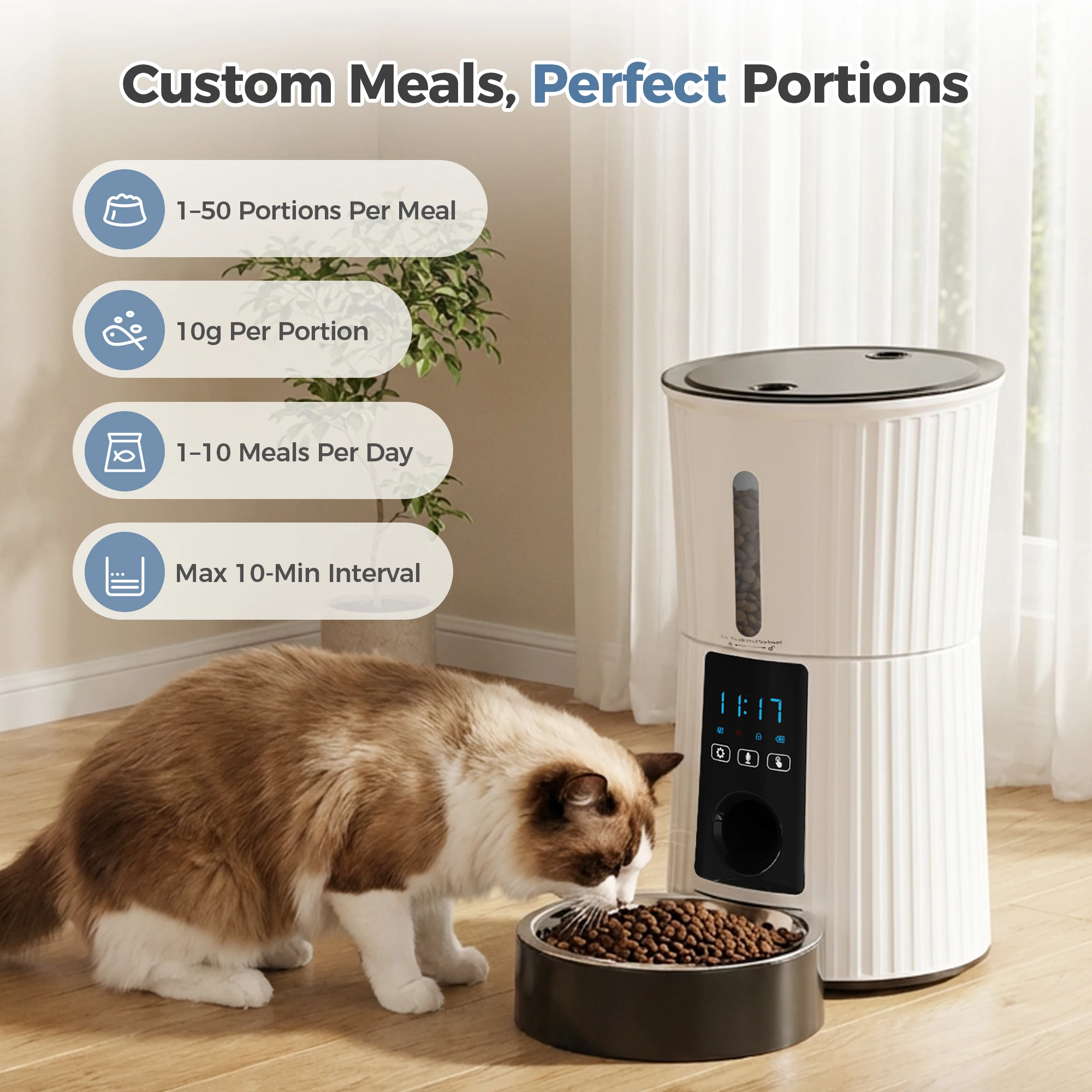 4L Automatic Cat Feeder, WiFi App Control - Image 3
