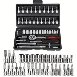 1/4" Drive Ratchet Wrench & Socket Tool Set - Thumbnail Image 4