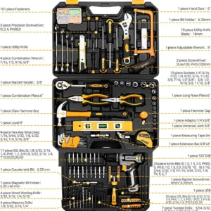 12V Cordless Drill & Home Tool Kit - Thumbnail Image 2
