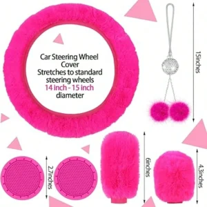 17-Piece Universal Car Seat Cover Set, Fleece - Thumbnail Image 2