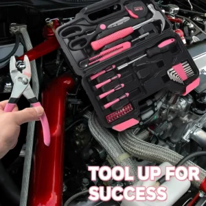 39-Piece Pink Household Tool Kit with Toolbox - Thumbnail Image 7