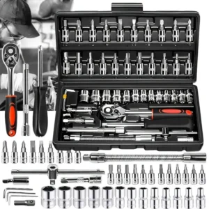 1/4" Drive Ratchet Wrench & Socket Tool Set - Thumbnail Image 2