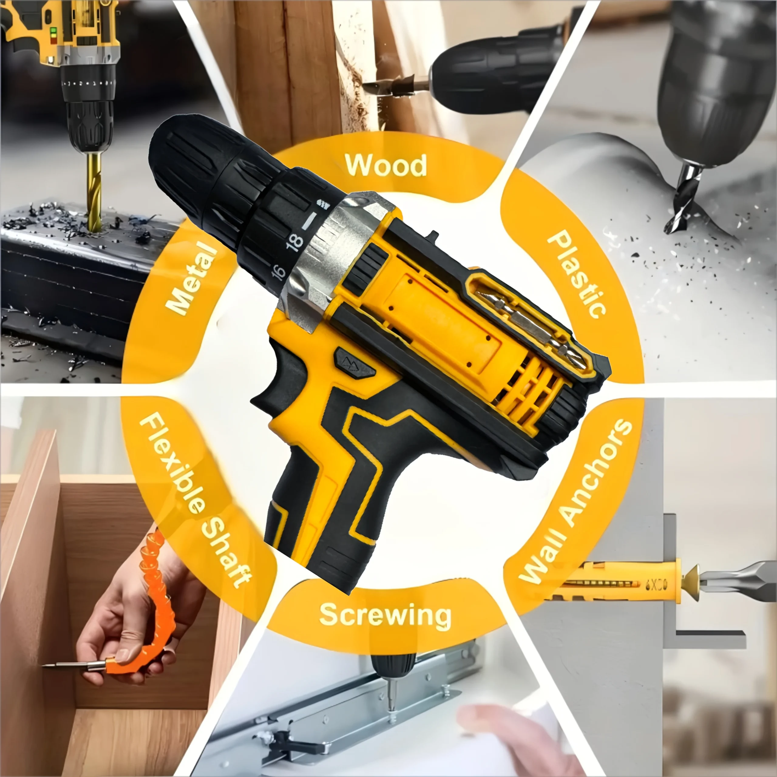24-Piece Cordless Drill & Electric Screwdriver Kit - Image 4