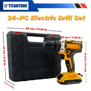 24-Piece Cordless Drill & Electric Screwdriver Kit - Thumbnail Image 2