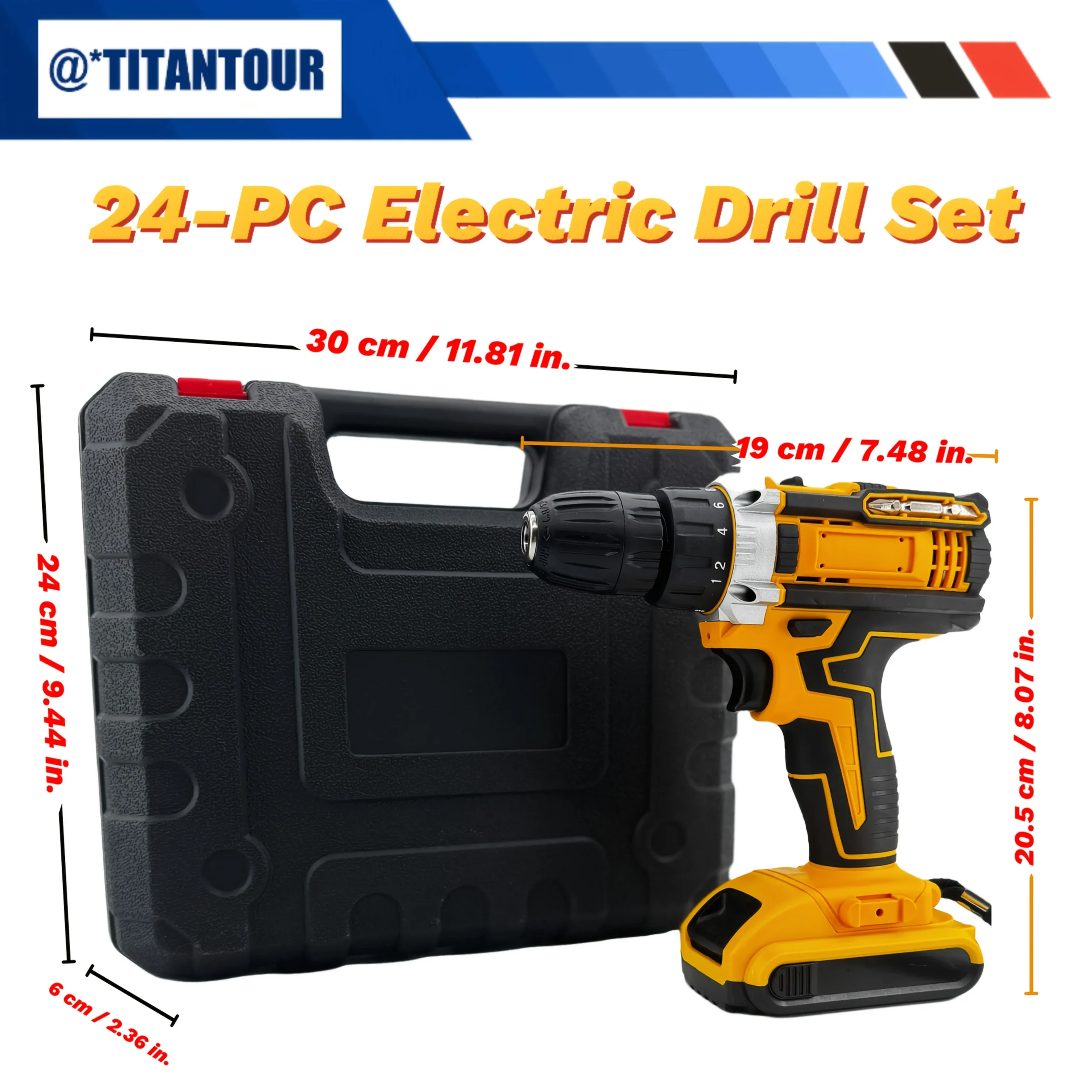 24-Piece Cordless Drill & Electric Screwdriver Kit - Image 2