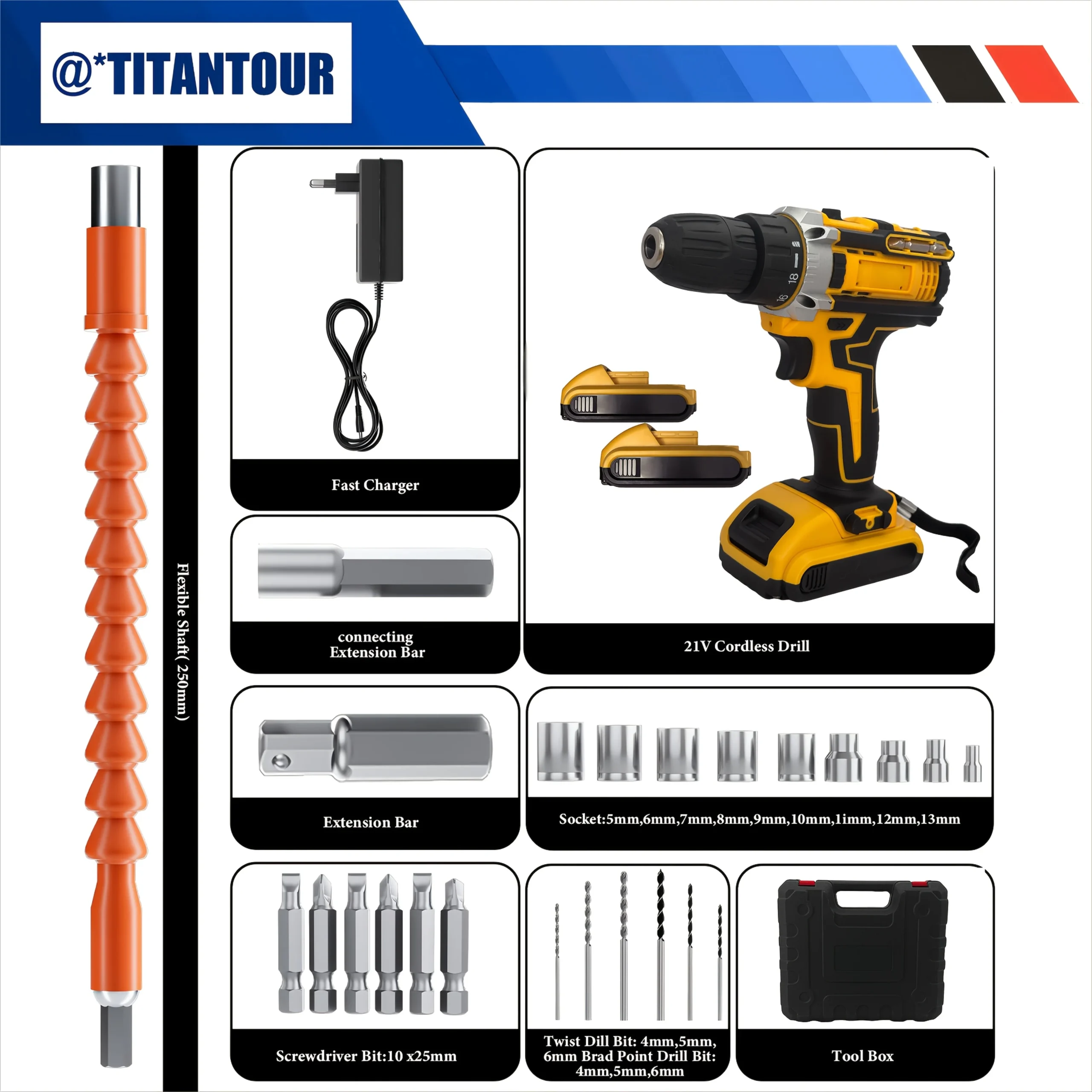 24-Piece Cordless Drill & Electric Screwdriver Kit - Image 6