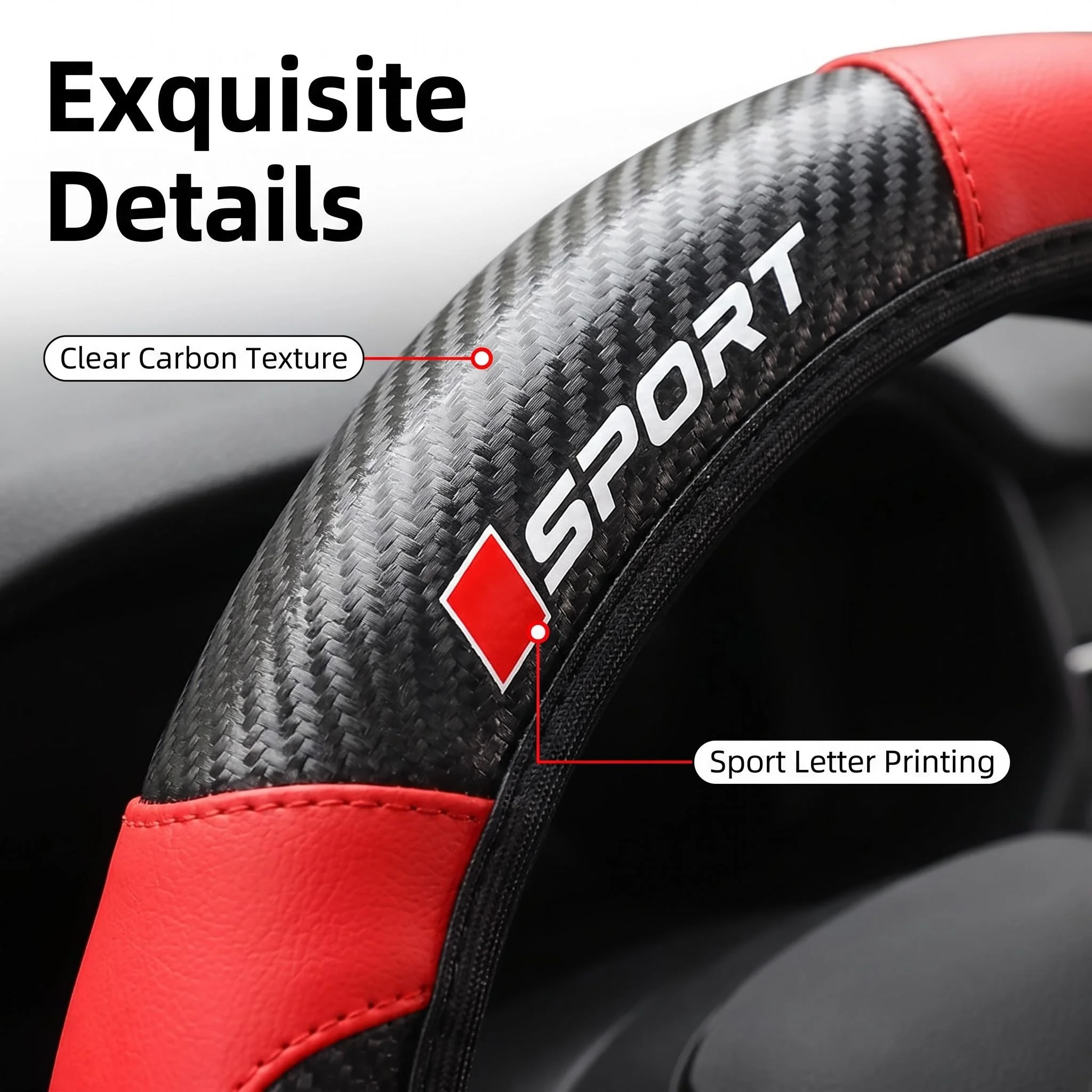 Carbon Fiber Car Interior Accessories Set, 3-Piece - Image 2
