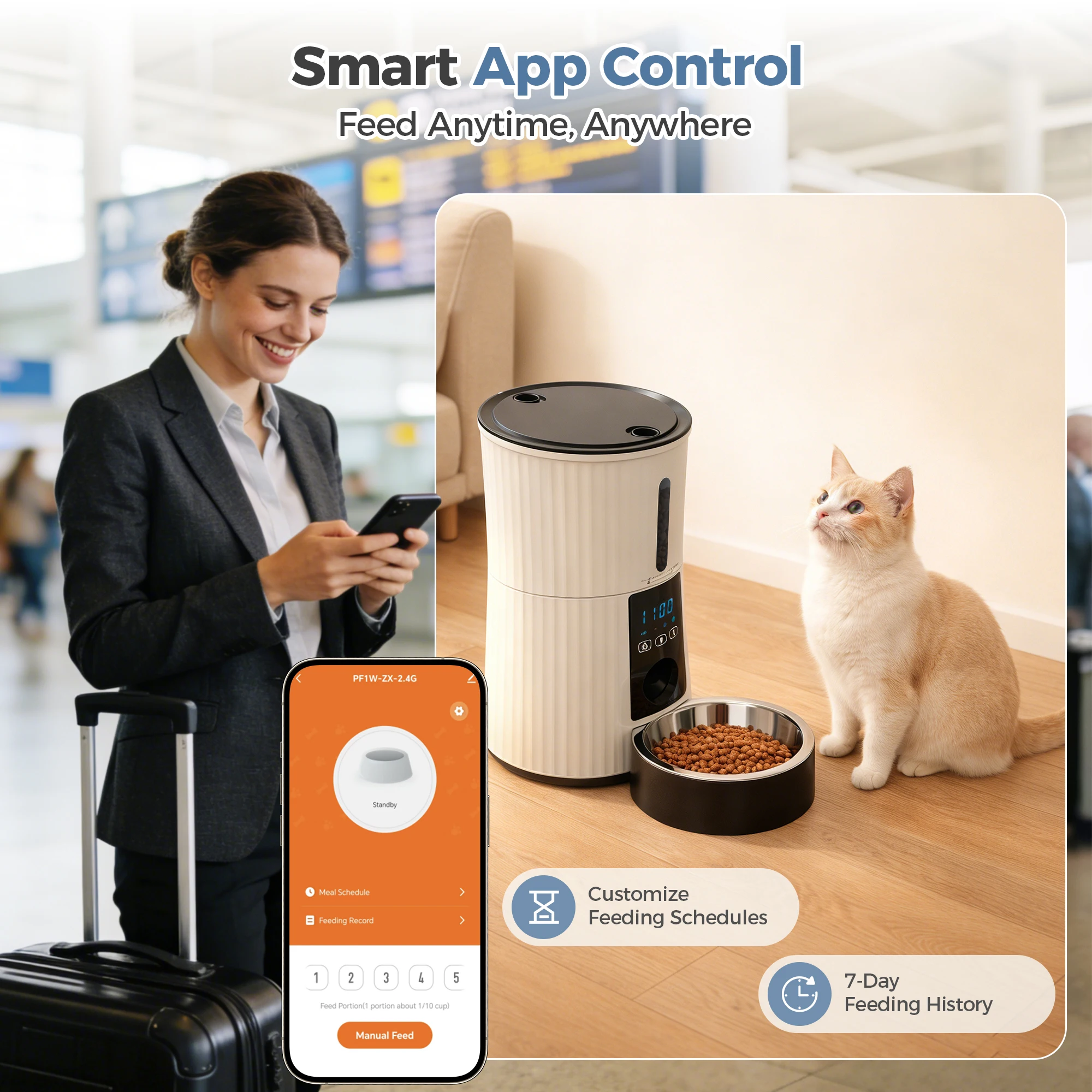 4L Automatic Cat Feeder, WiFi App Control - Image 4