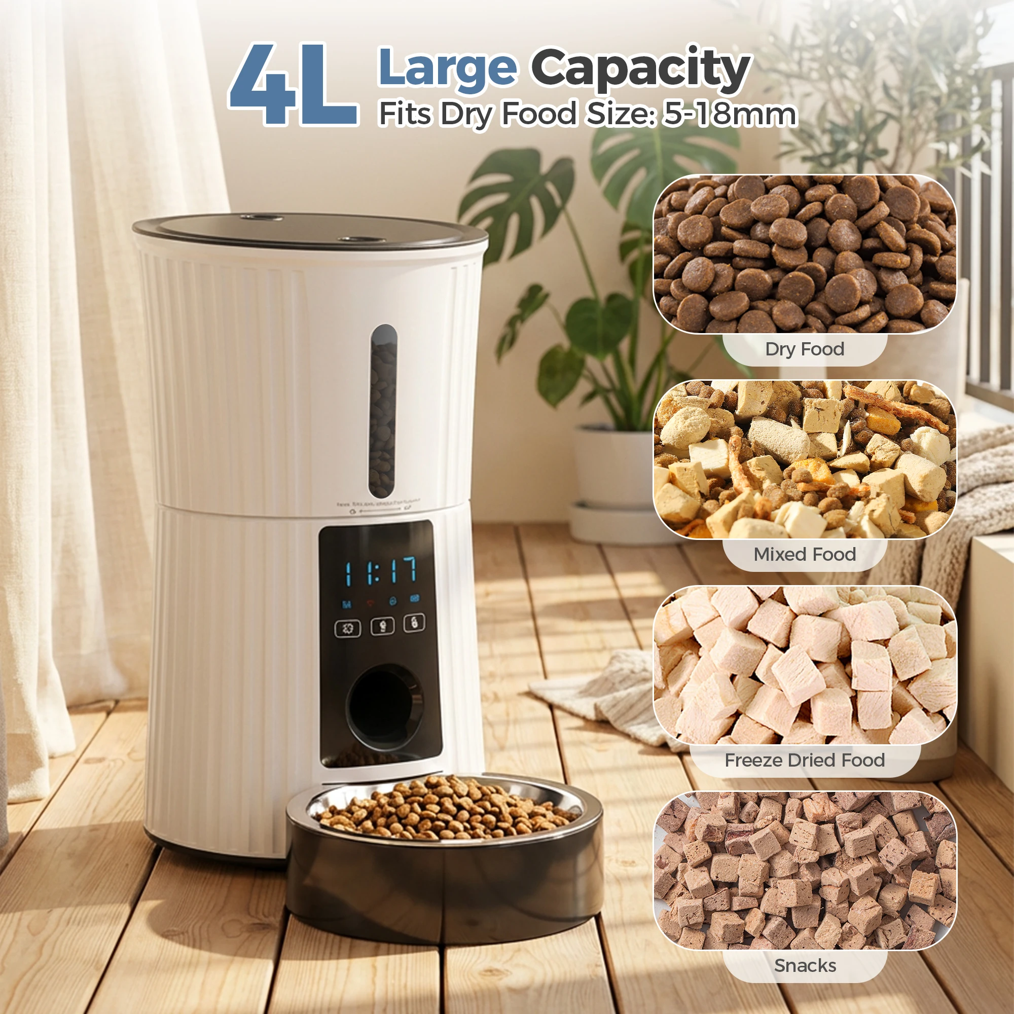 4L Automatic Cat Feeder, WiFi App Control - Image 1