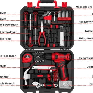 126-Piece 8V Cordless Drill & Tool Kit - Thumbnail Image 2