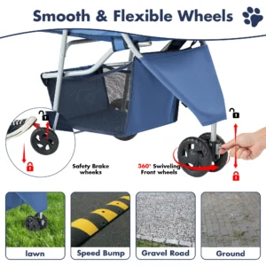 3-Wheel Foldable Pet Stroller for Dogs & Cats - Thumbnail Image 6